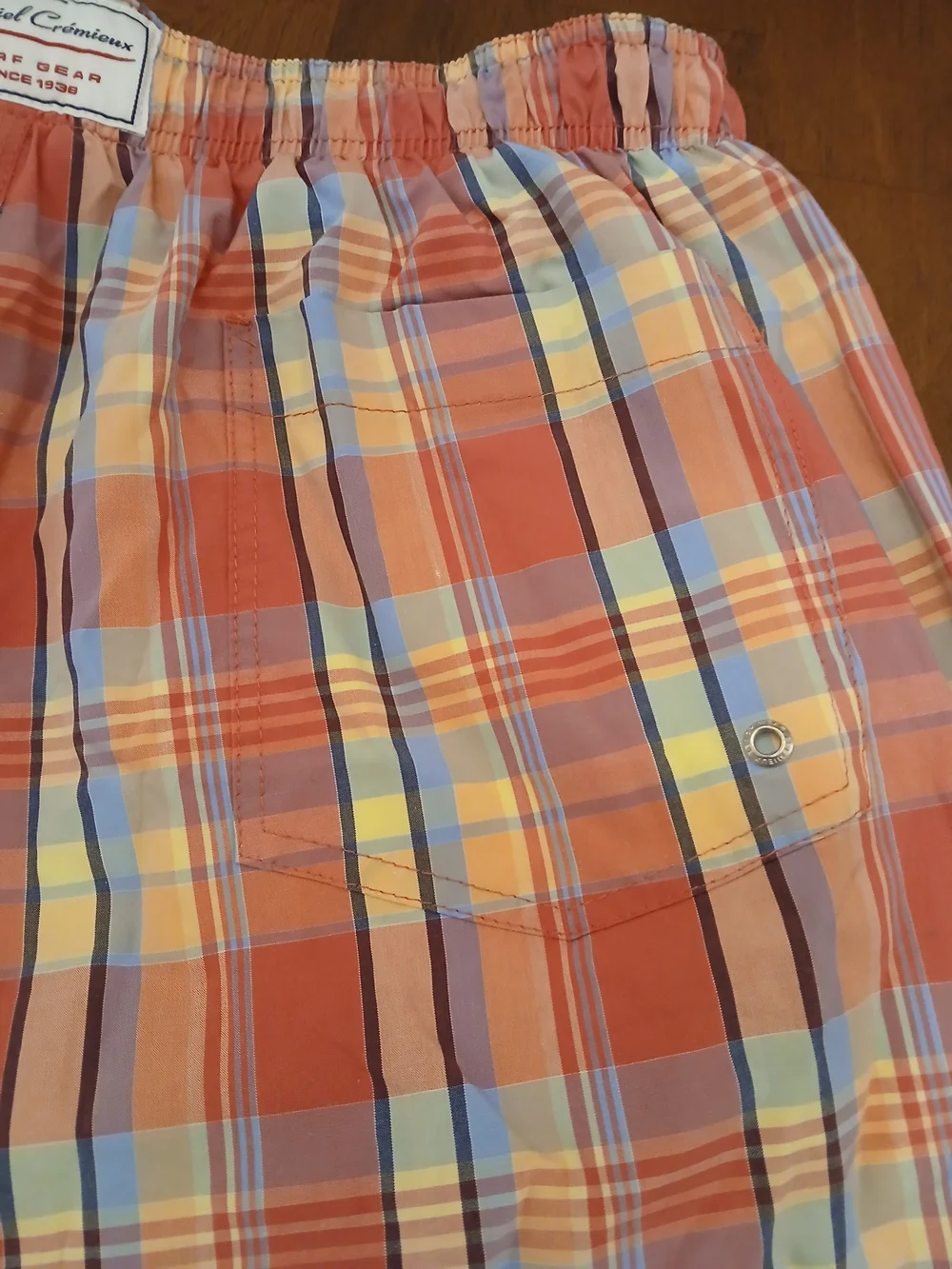 Daniel Cremieux Men's Plaid Swim Shorts Size L Drawstring Lined